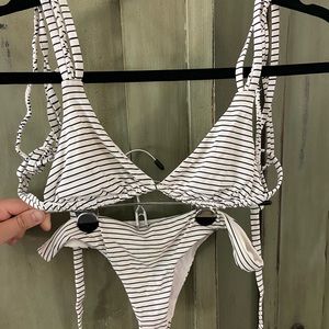 Striped Frankie’s Bikinis Swim Suit (top and bottom)